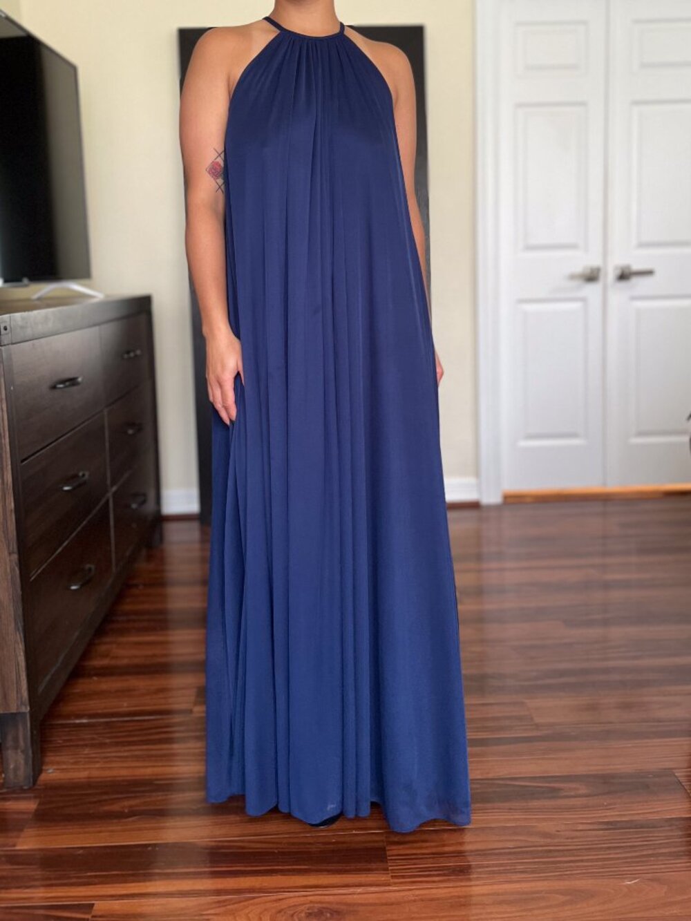 Blue David's Bridal Halter Dress